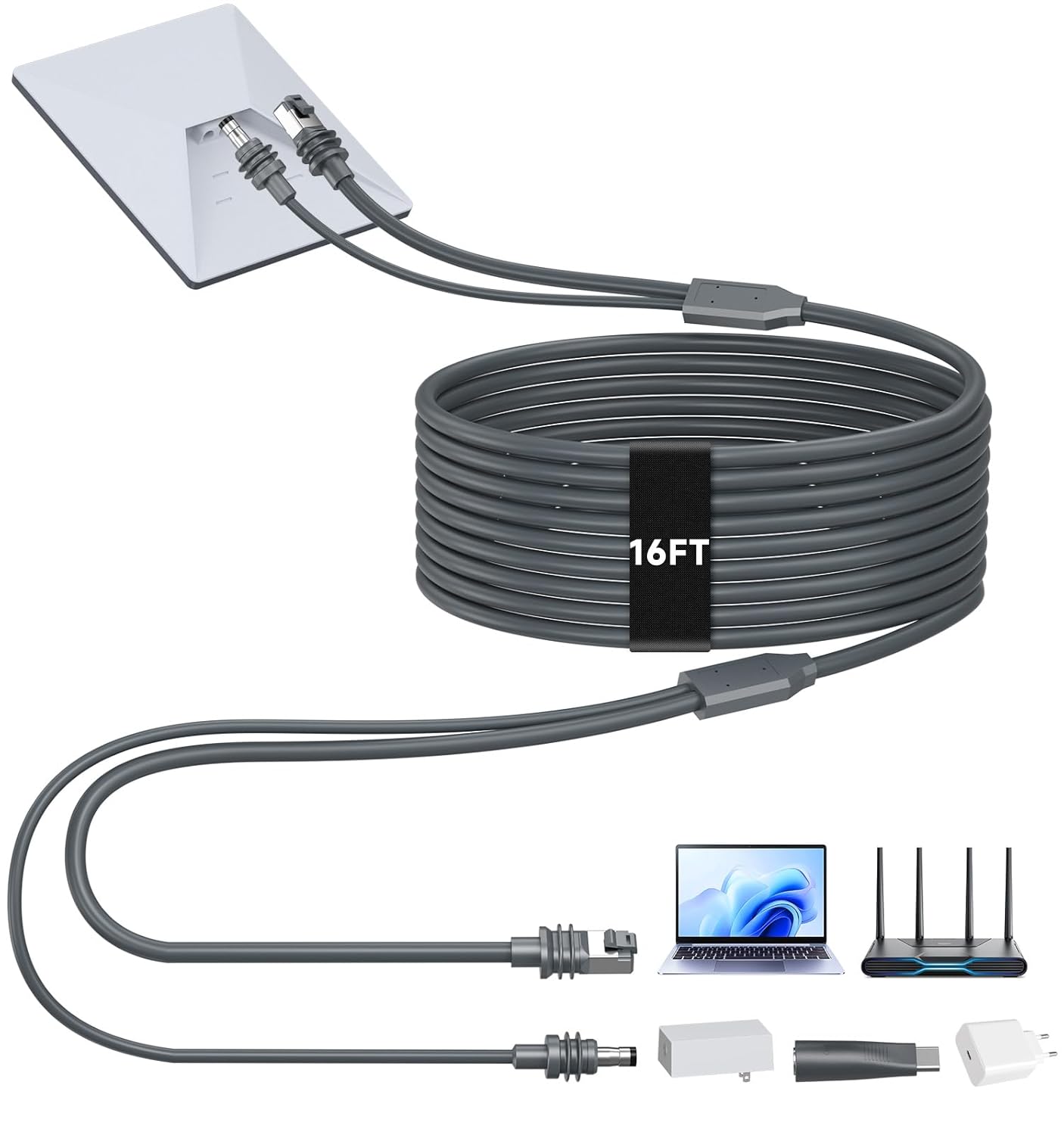 2-in-1 Ethernet & Power Cable for Starlink Mini