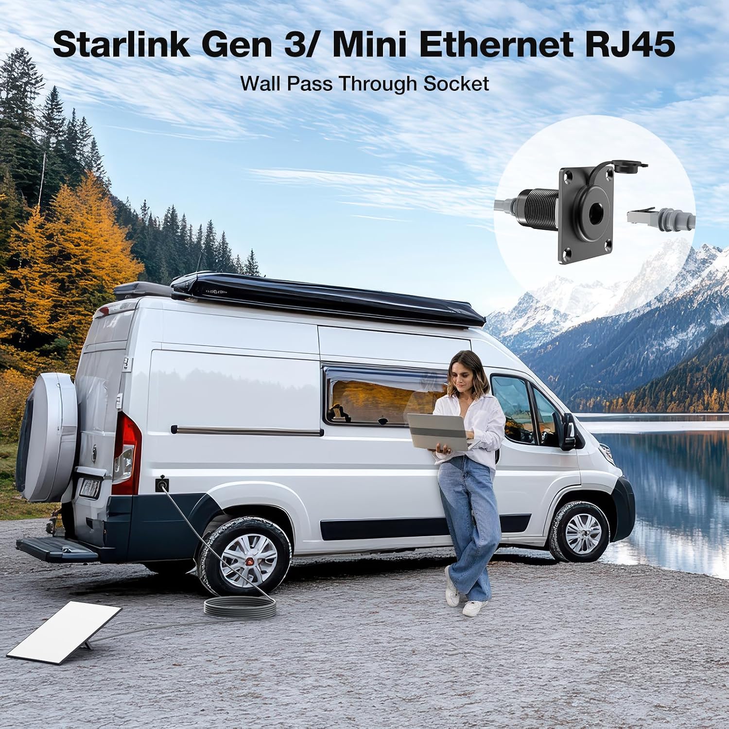 RJ45 Ethernet Wall Pass Through Kit for Starlink Mini/Gen 3