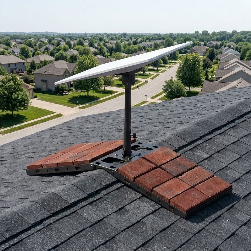 Roof Peak Ridge Mount Kit Compatible with Starlink Gen 3, Non-Drill Bracket
