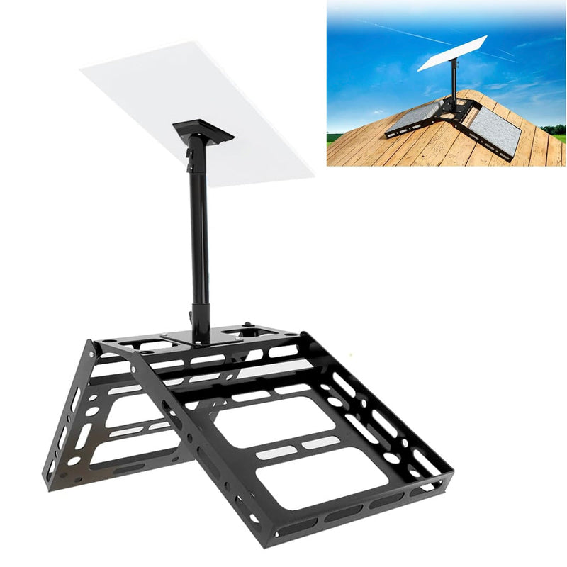 Mount Base Securely Straddles Roof Peak Without Drilling, Eliminating Leak Risks and Shingle Damage.