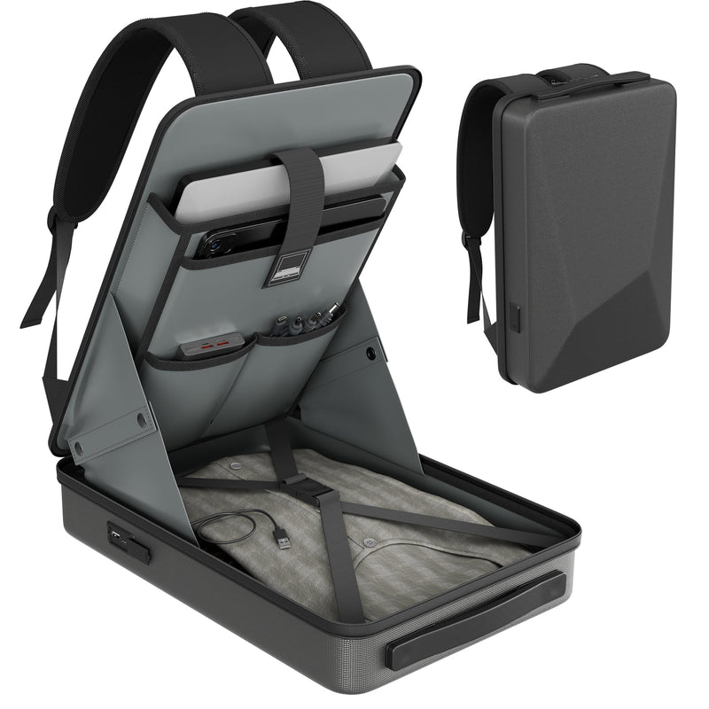 Starlink Mini Hard Shell Travel Backpack with TSA Lock and External USB-C/A Charging Ports for Travel.