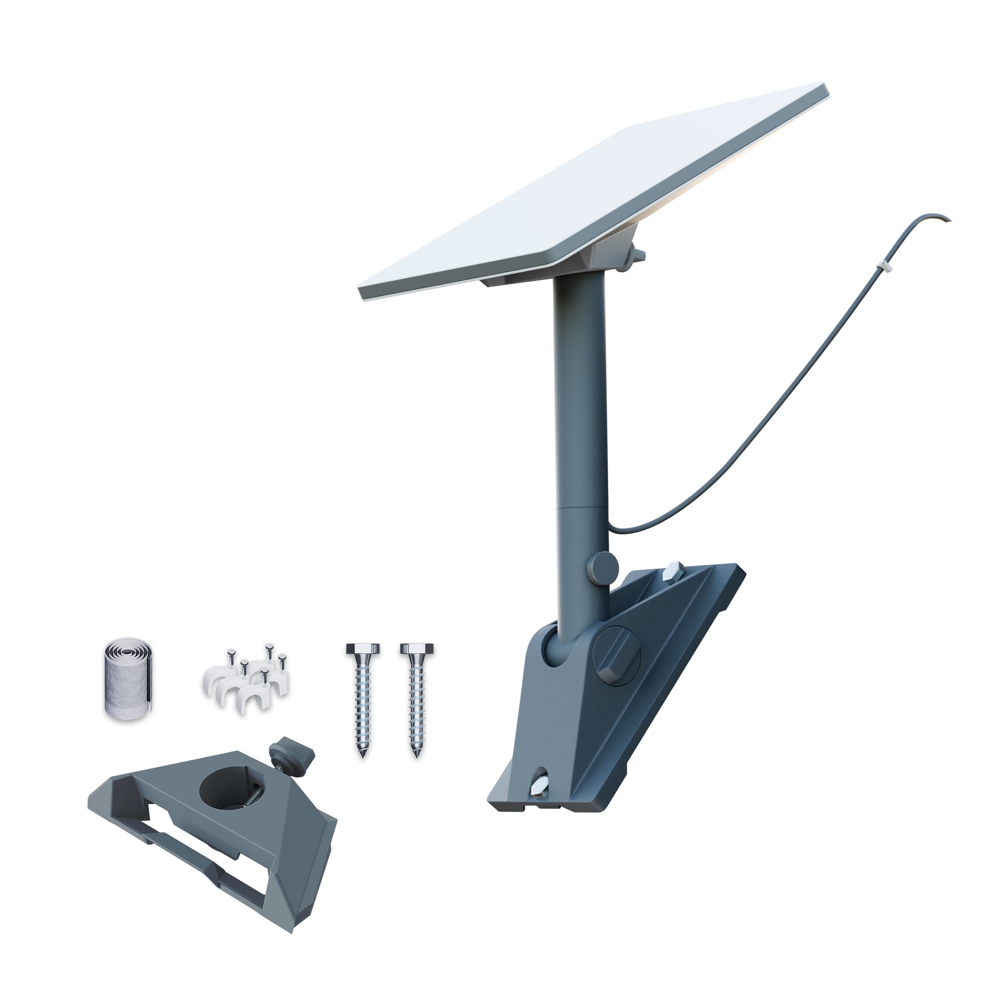 Starlink Mini Precision Roof Mount with 360° Swivel and 90° Gear Tilt Adjustment, for Shingle, Asphalt, and Concrete Roofs